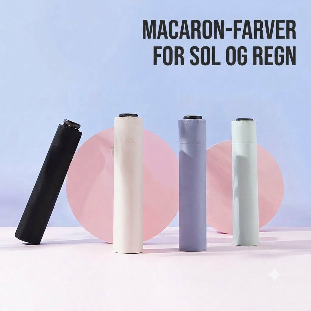 Ultralet kulfiberparaply – UV-beskyttelse (sort belægning), sol- og regnbeskyttelse ☂️