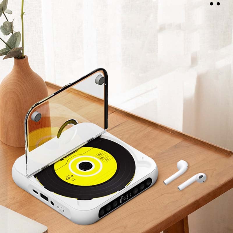Bærbar CD-afspiller med Bluetooth – genopladelig Discman til bilen og på farten (Anti-Shock)