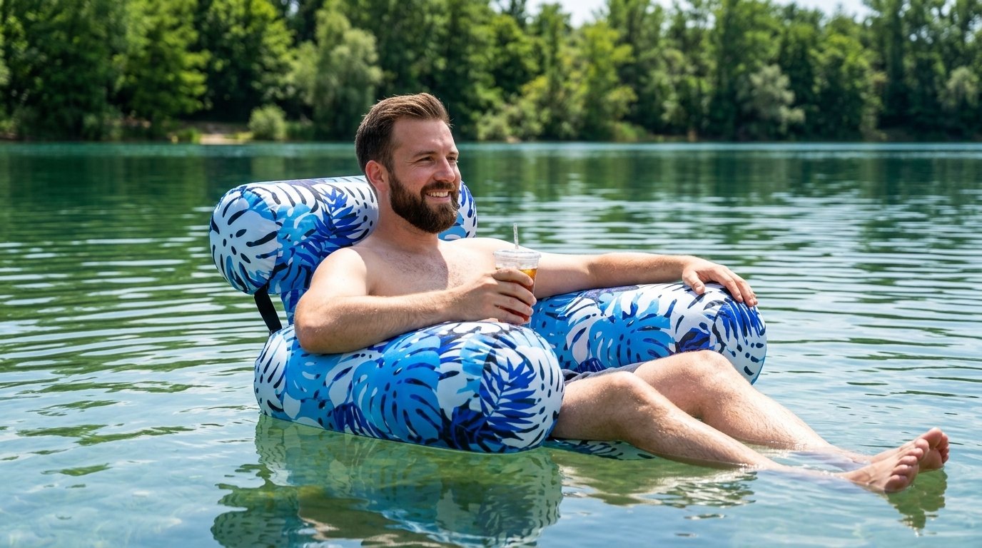 Oppustelig poolstol