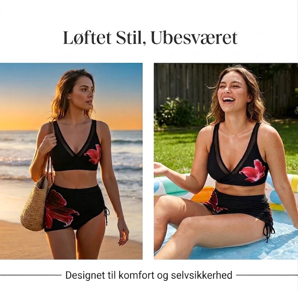 👙🌊 Fiskeformet bikini med bindebånd – justerbar snøre til det ultimative sommerlook
