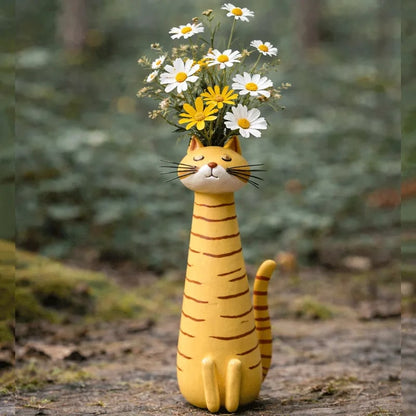 😻 Håndlavet keramisk kattevase – Unikt, originalt design – Dekorativ vase til katteelskere