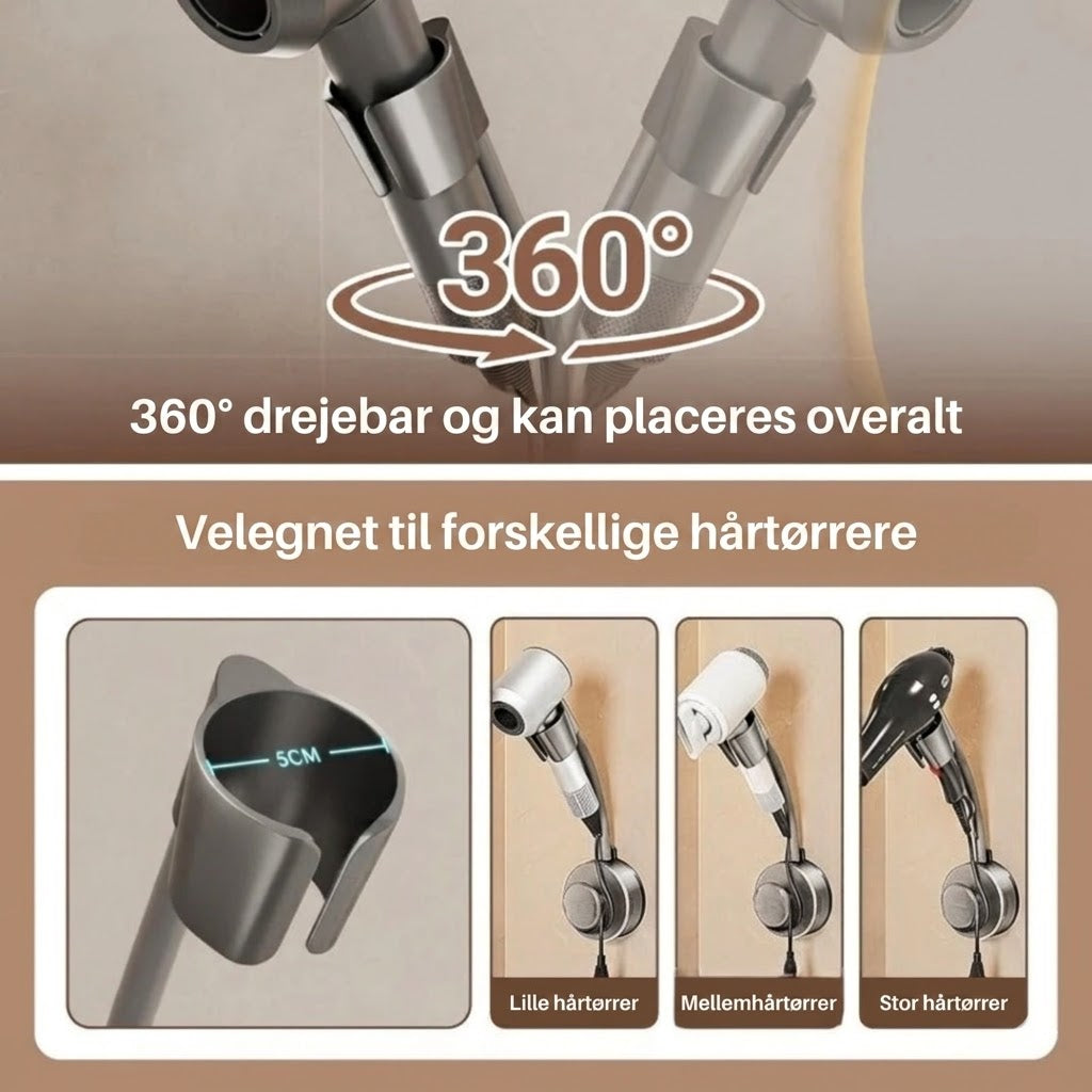 Håndfri hårtørrer holder