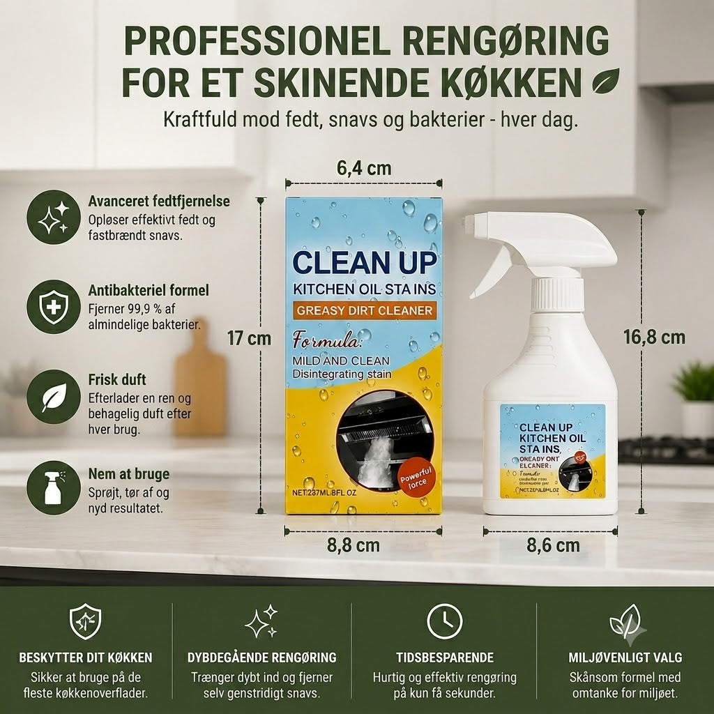 Køkken-affedtningsspray – Antibakteriel affedtning med en frisk duft.
