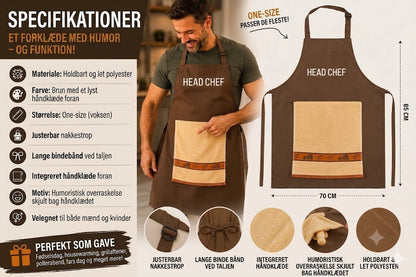 👨‍🍳 Kokkens hemmelighed – dette forklæde vil imponere dine gæster! 😂