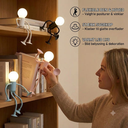 LED-lys med sugekop – sjovt design med udskiftelige sugekopper til dekoration