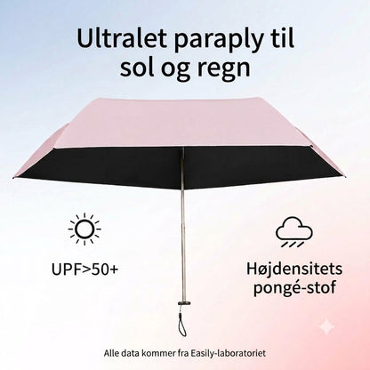Ultralet kulfiberparaply – UV-beskyttelse (sort belægning), sol- og regnbeskyttelse ☂️