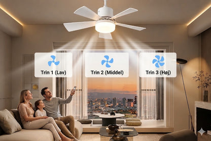 2-i-1 loftsvifte med LED-lys - inkl. fjernbetjening