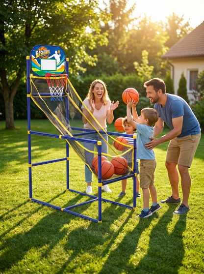 🔥 📢Begrænset tid: 50% rabat! 🏀 Arcade-basketballspil til børn – Sikkert og sjovt indendørs kaste-spil med automatisk boldretur 🎯
