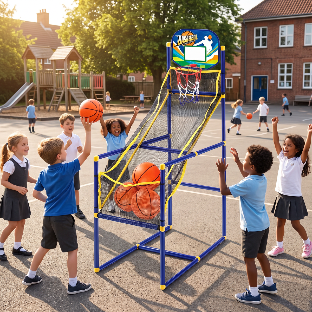 🔥 📢Begrænset tid: 50% rabat! 🏀 Arcade-basketballspil til børn – Sikkert og sjovt indendørs kaste-spil med automatisk boldretur 🎯