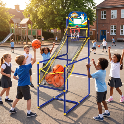 🔥 📢Begrænset tid: 50% rabat! 🏀 Arcade-basketballspil til børn – Sikkert og sjovt indendørs kaste-spil med automatisk boldretur 🎯