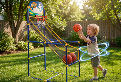 🔥 📢Begrænset tid: 50% rabat! 🏀 Arcade-basketballspil til børn – Sikkert og sjovt indendørs kaste-spil med automatisk boldretur 🎯