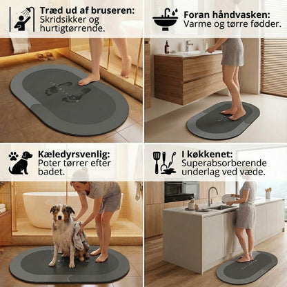 Hurtigtørrende bademåtte