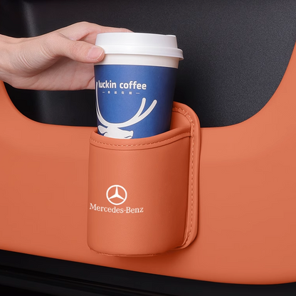 Læder kopholder til take-away-kaffe – bærbar kopholder med clips