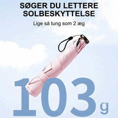 Ultralet kulfiberparaply – UV-beskyttelse (sort belægning), sol- og regnbeskyttelse ☂️