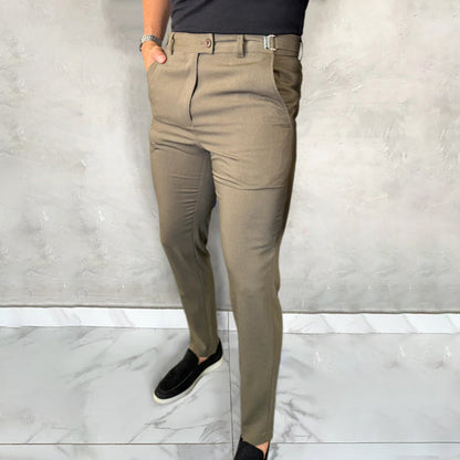 Herrebukser med stretch og slim fit