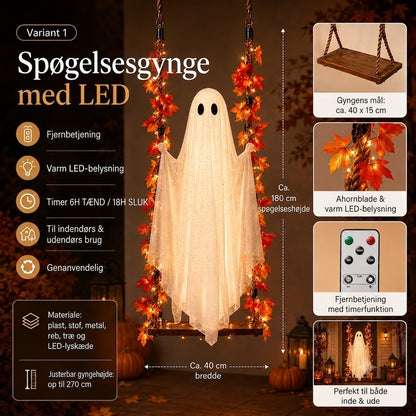 👻🎃Spøgelsesgynge med LED-lys – Den nye halloween-dille i 2026! 🍁👻