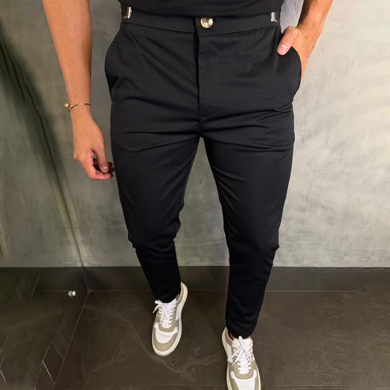 Herrebukser med stretch og slim fit