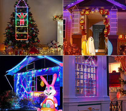 Klatrende julemand med LED-lys