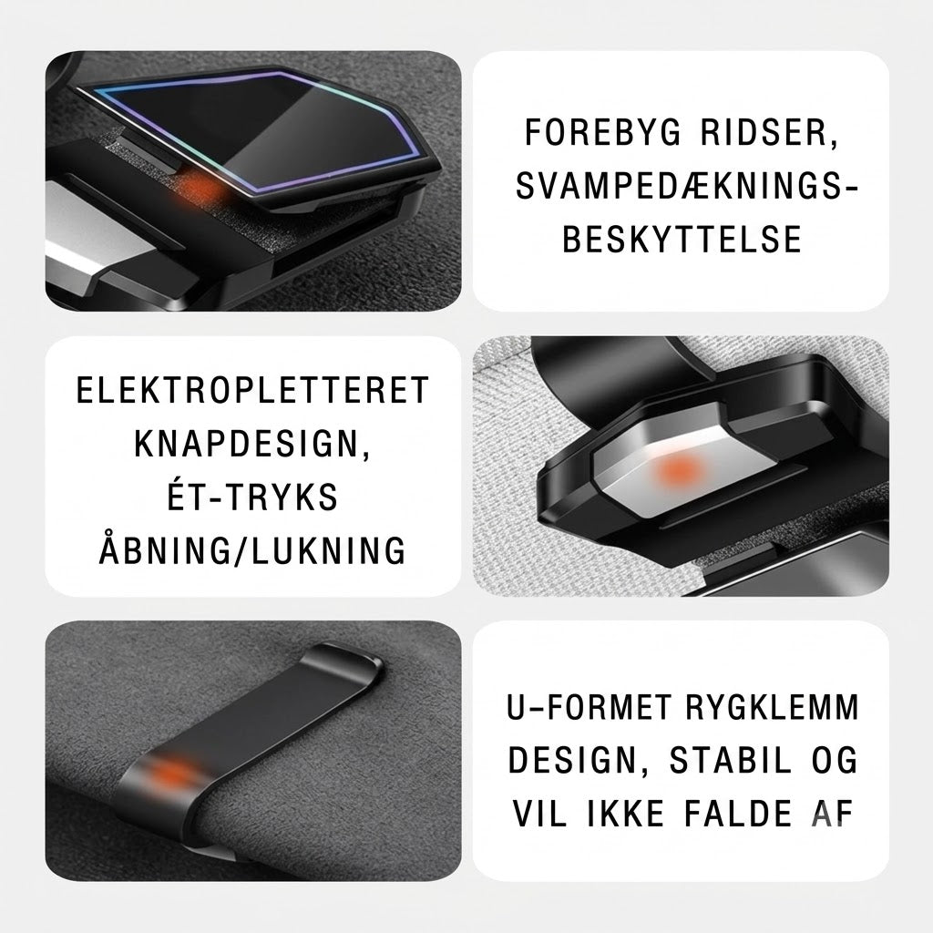 Magnetisk solbrilleholder til bilens solskærm