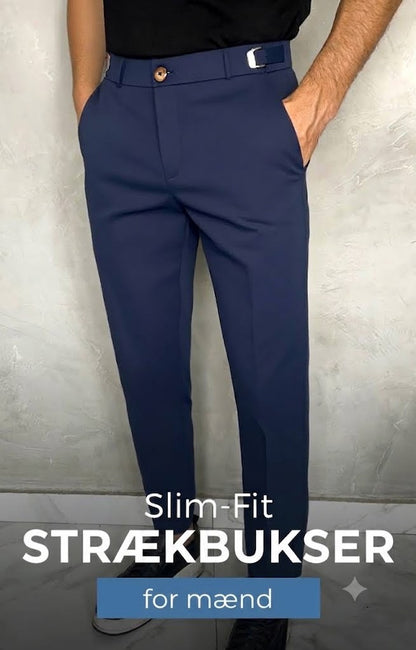 Herrebukser med stretch og slim fit