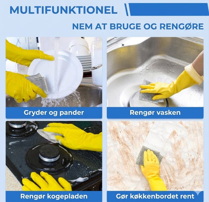 Genanvendelige sølvfarvede rengøringsklude i net (10 stk.) – effektiv rengøring uden ridser – til gryder, glas og bordplader – hurtigtørrende og slidstærke