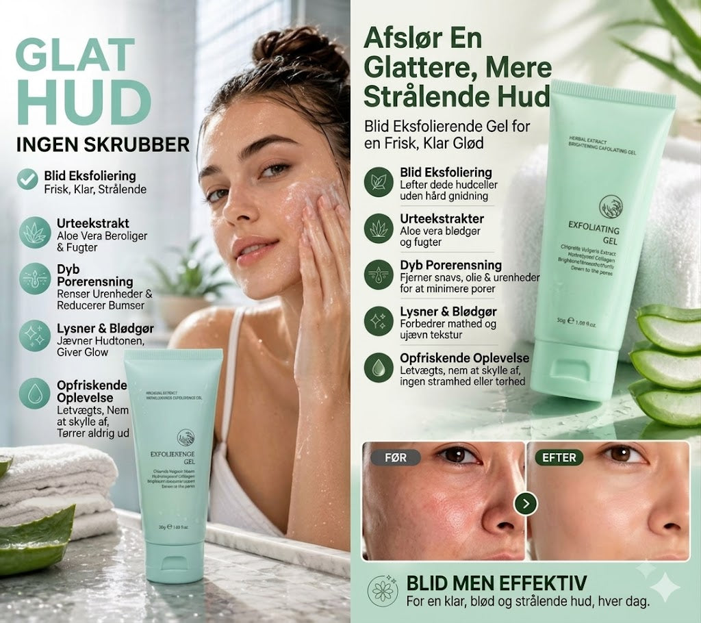 Eksfolierende gel med urteekstrakter