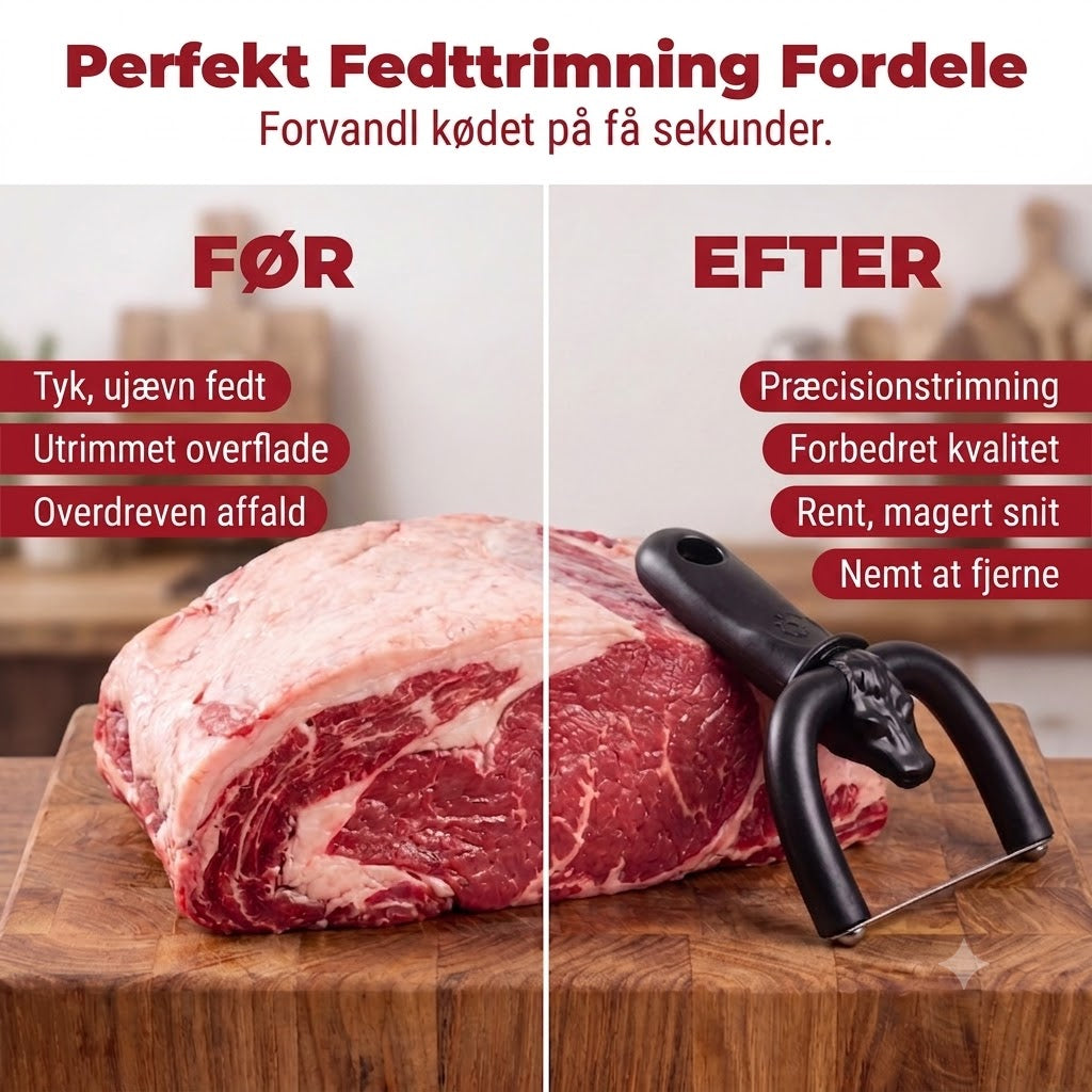 Håndholdt fedtafpudser / affedter til okse- og svinekød