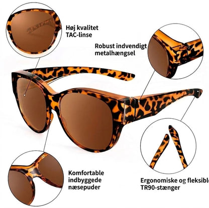 🕶 Nye oversize cat-eye solbriller – Polariserede glas & UV400-beskyttelse