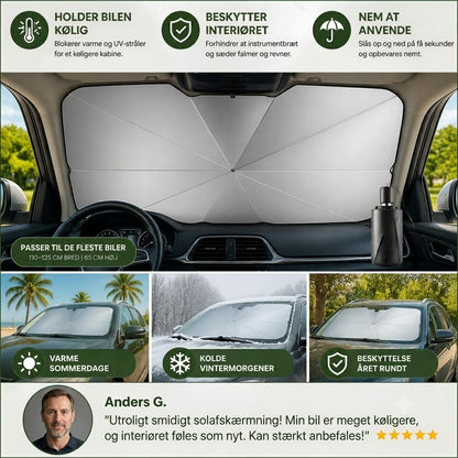 Foldbar solskærm til forrude – effektiv UV-beskyttelse og solskærmning til bilen🚗☂️