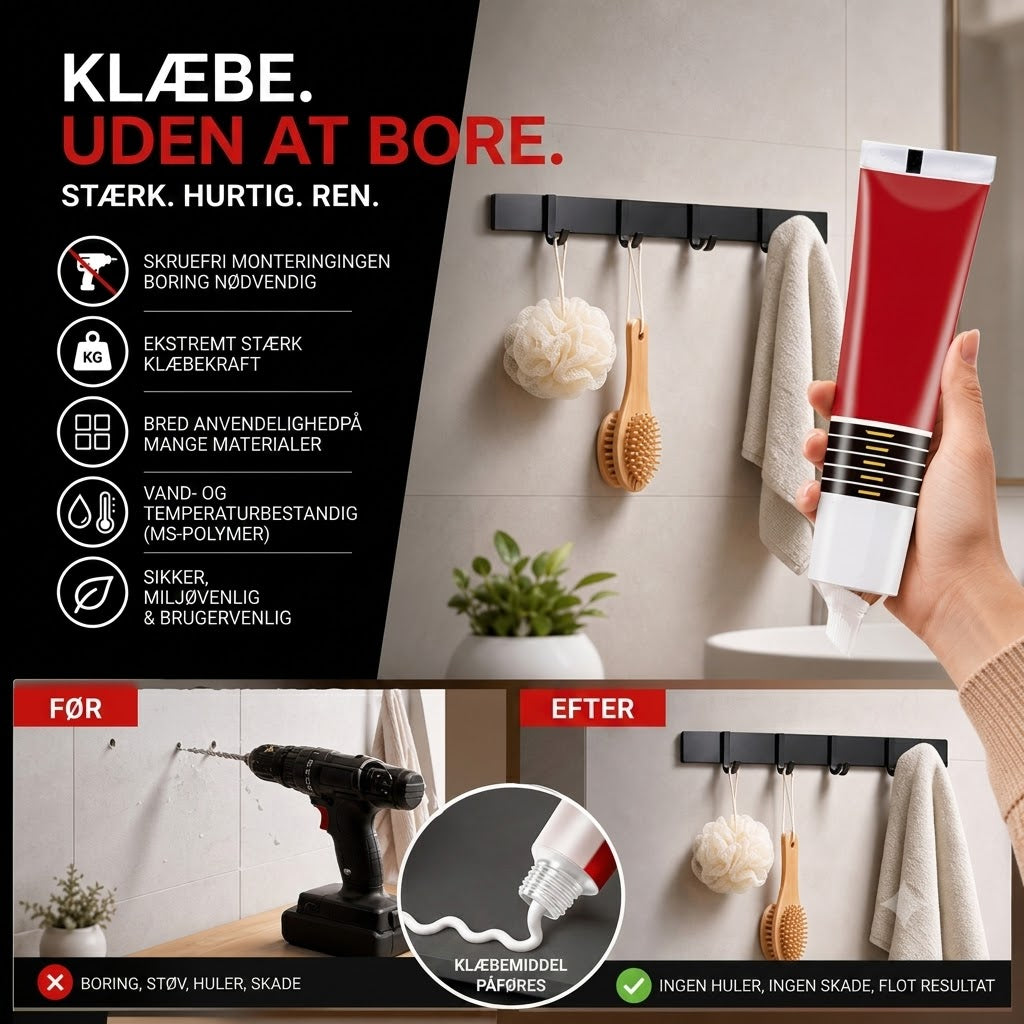 🔥📢 Tidsbegrænset tilbud: 1+1 gratis!✨ Sømfri lim – Stærk vedhæftning uden boring, ideel til alle dine limbehov! ✨