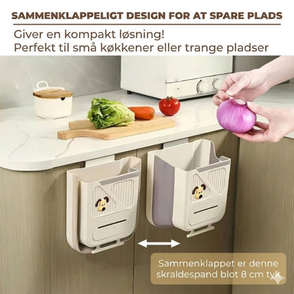 Pladsbesparende sammenklappelig affaldsspand