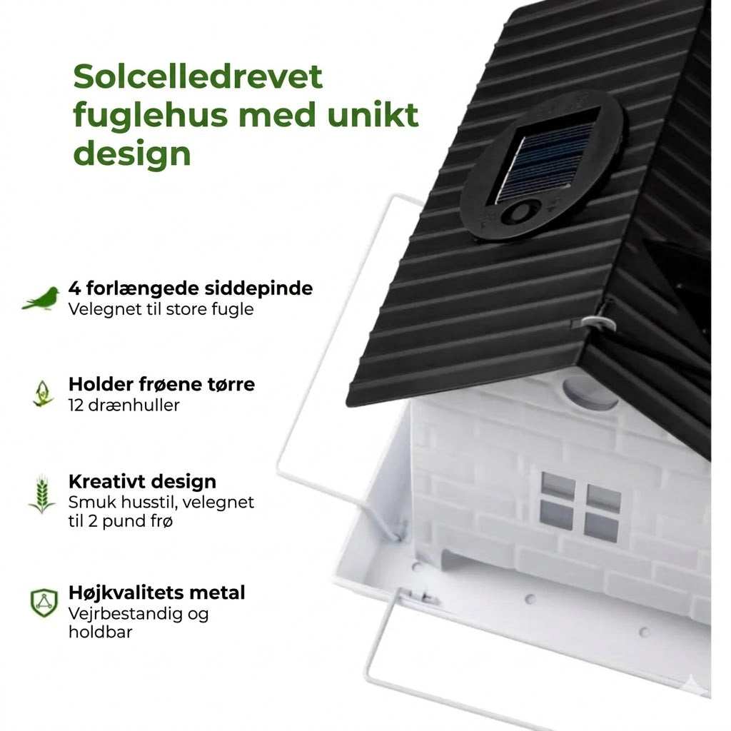 🕊️ Soldrevet fuglehus – automatisk belysning