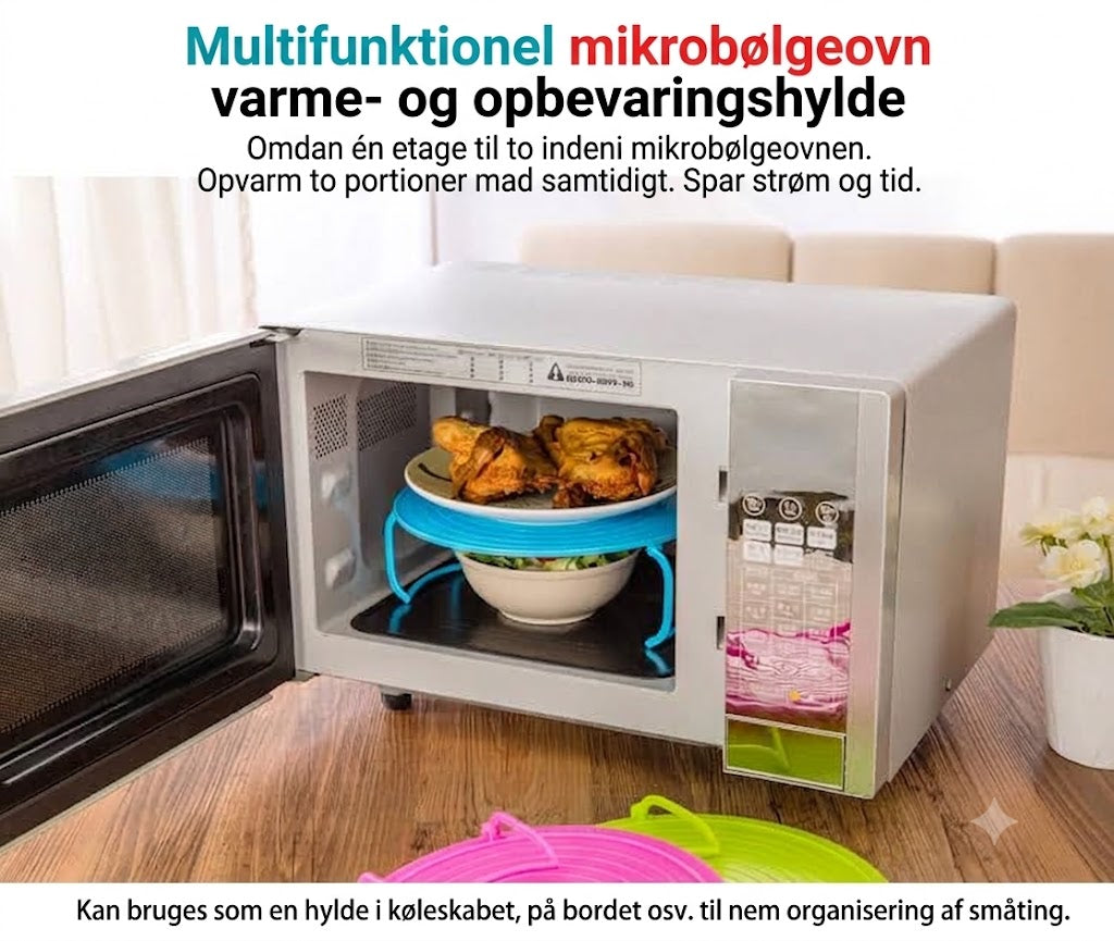 Sammenklappelig mikrobølgeovnsbakke