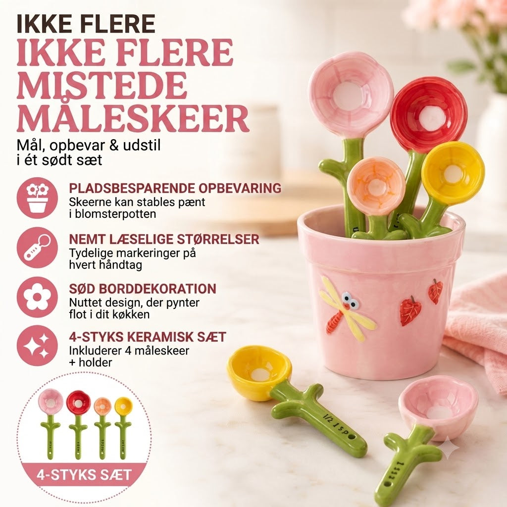 Måleskesæt formet som urtepotte