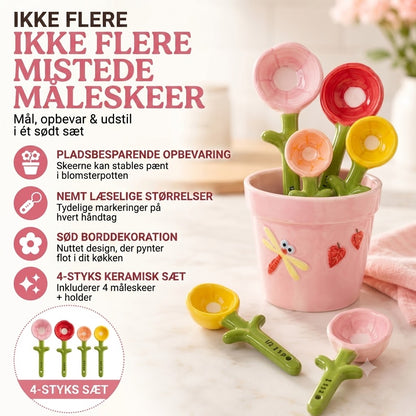 Måleskesæt formet som urtepotte
