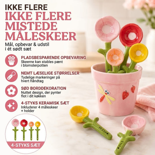 Måleskesæt formet som urtepotte