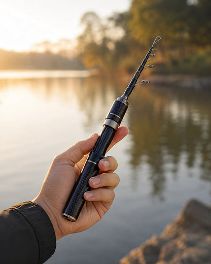 Lommefiskestang af kulfiber: teleskopfiskestang
