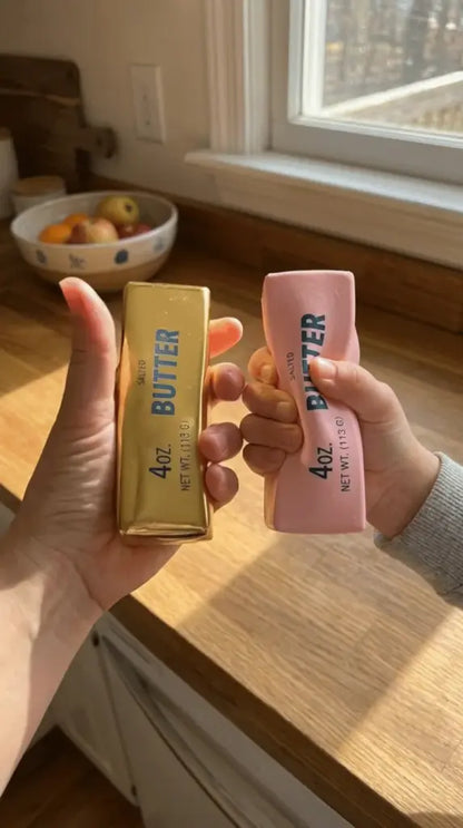 Smørblok squishy-legetøj (4-pak) – Vælg mellem fire flotte farver