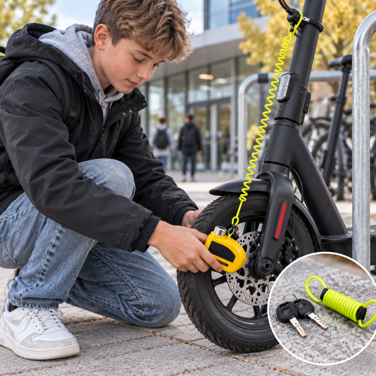 110 dB alarmskivebremselås – Skivebremselås til cykel, knallert og motorcykel