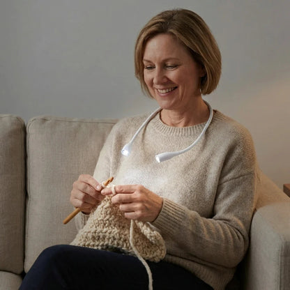 Genopladelig LED-nakkelampe til læsning og strikning (dæmpbar)