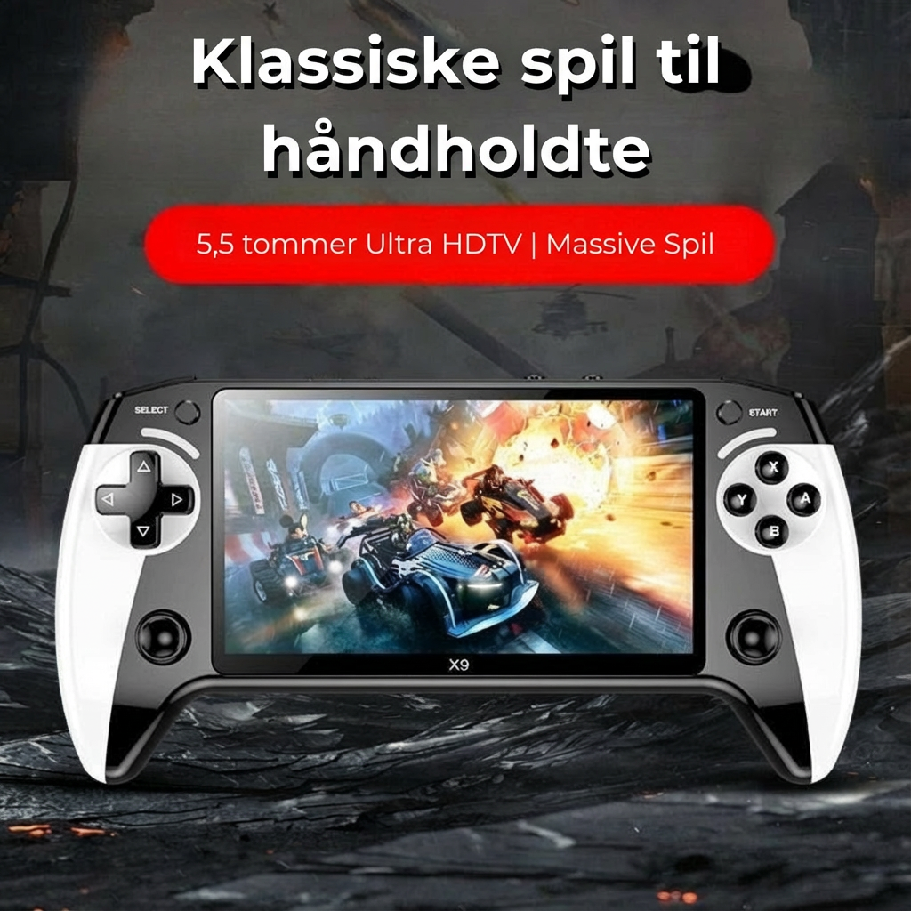 Bærbar retro-spillekonsol – 20.000 spil