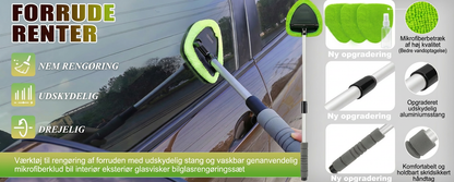 Teleskopisk vinduesskraber sæt – udtrækkeligt håndtag med vasker og skraber