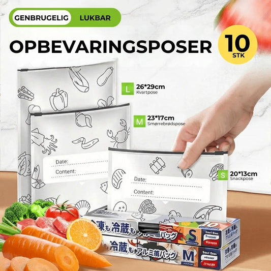 [30 stk.] Genanvendelige tætte aluminiumsfolie-poser