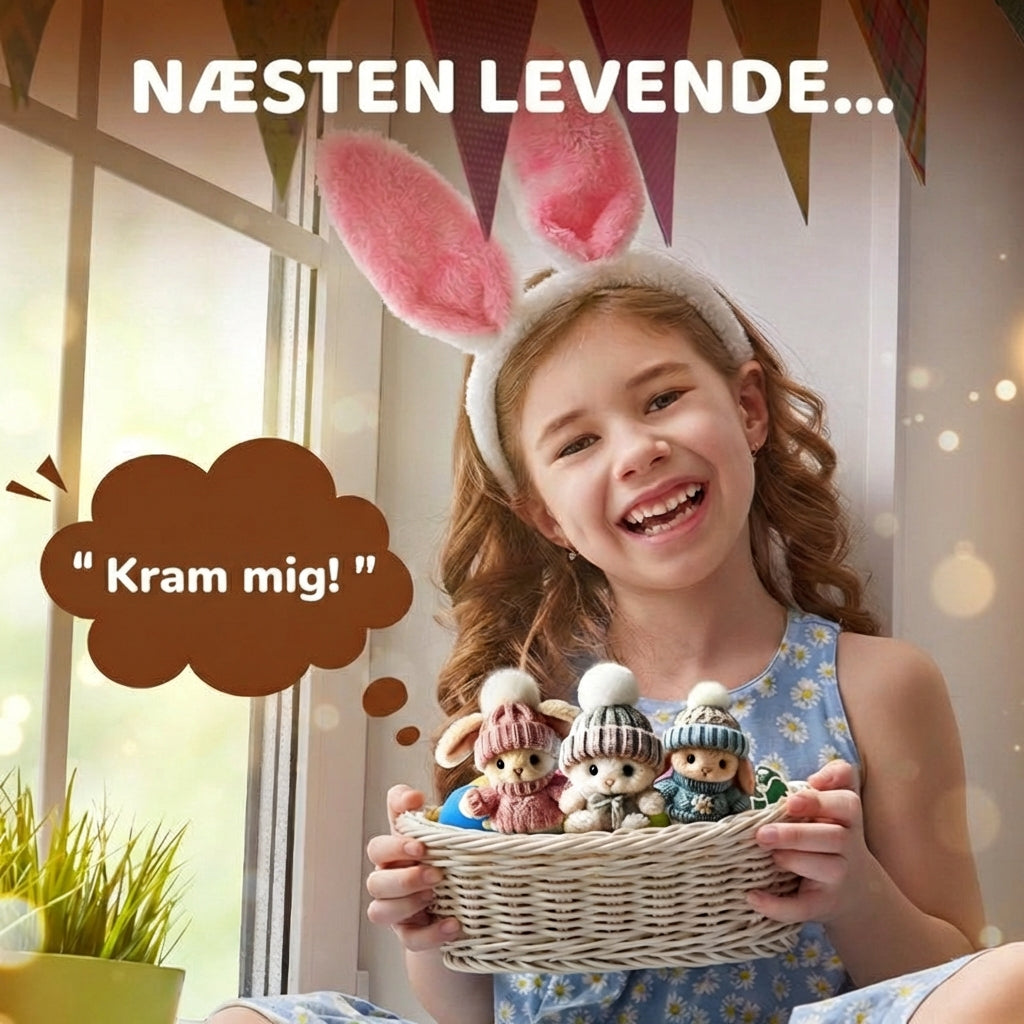 Håndlavet mini-kaninpels legetøj - sjov påskegave og dekoration