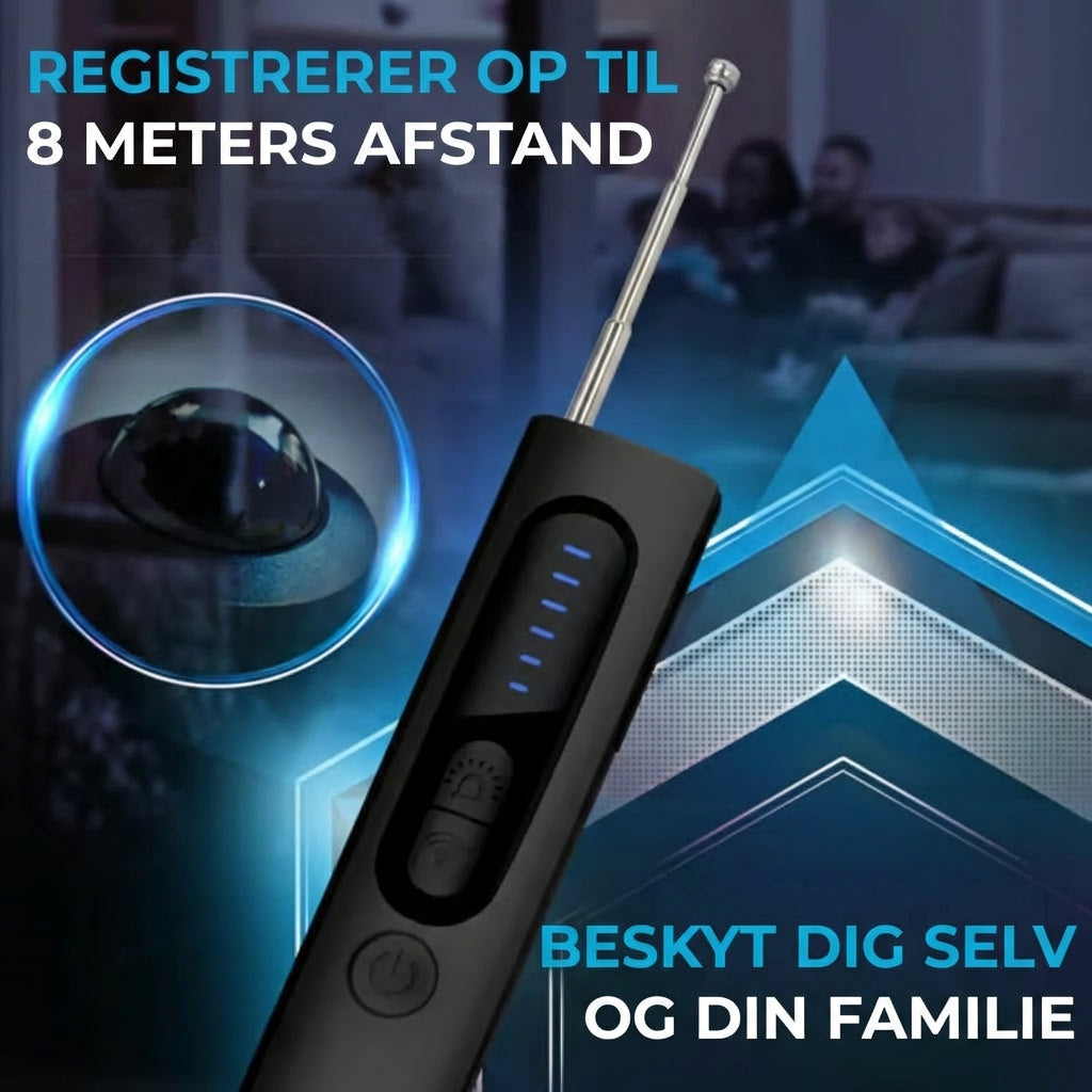 Detektor til skjulte kameraer, GPS-tracker-detektor og RF-signal scanner