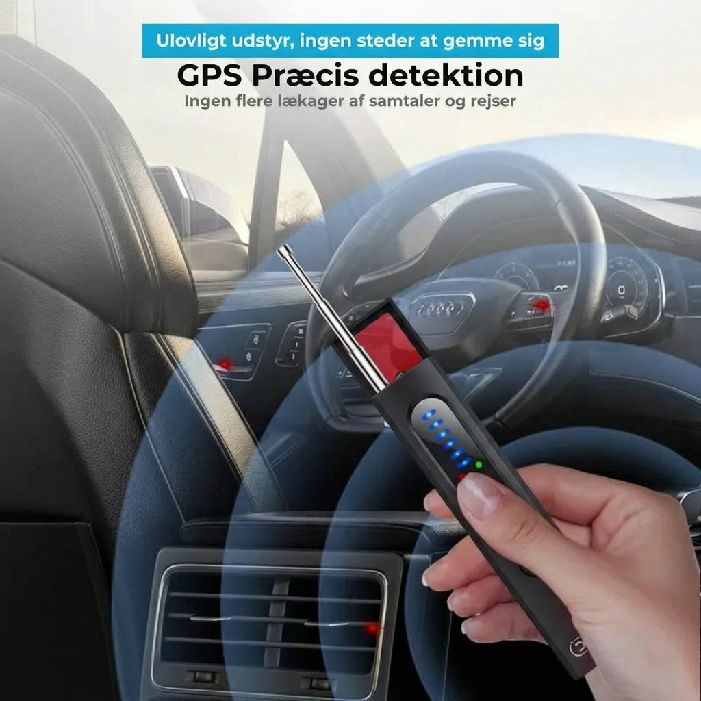 Detektor til skjulte kameraer, GPS-tracker-detektor og RF-signal scanner