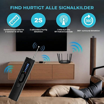 Detektor til skjulte kameraer, GPS-tracker-detektor og RF-signal scanner