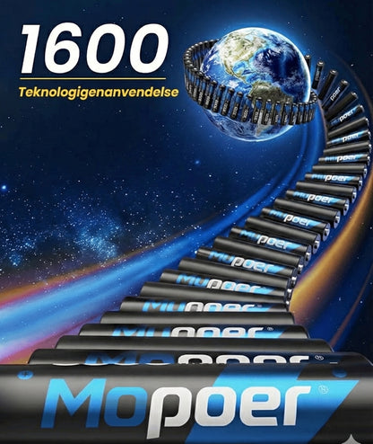 Batterioplader-sæt med 8 genopladelige AA-batterier – hurtigoplader 2,5 timer (til AA- og AAA-batterier)