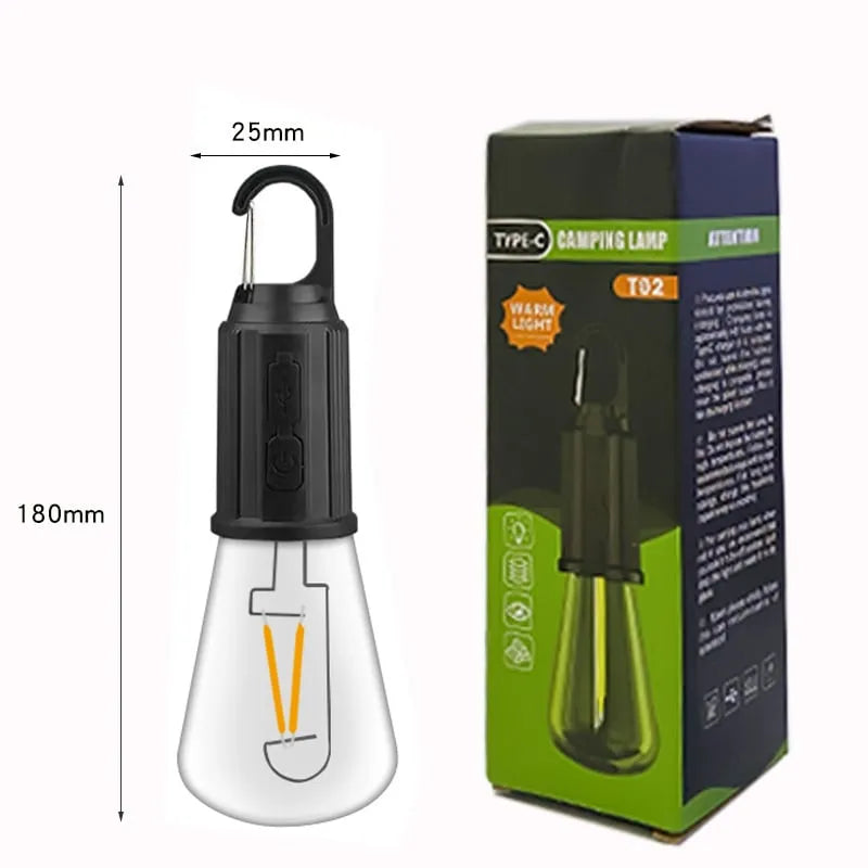 ⛺Genopladelig retro campinglampe med Type-C til ophæng – Hængende udendørs belysning og dekoration💡
