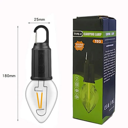 ⛺Genopladelig retro campinglampe med Type-C til ophæng – Hængende udendørs belysning og dekoration💡